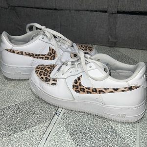 Leopard print air force 1s